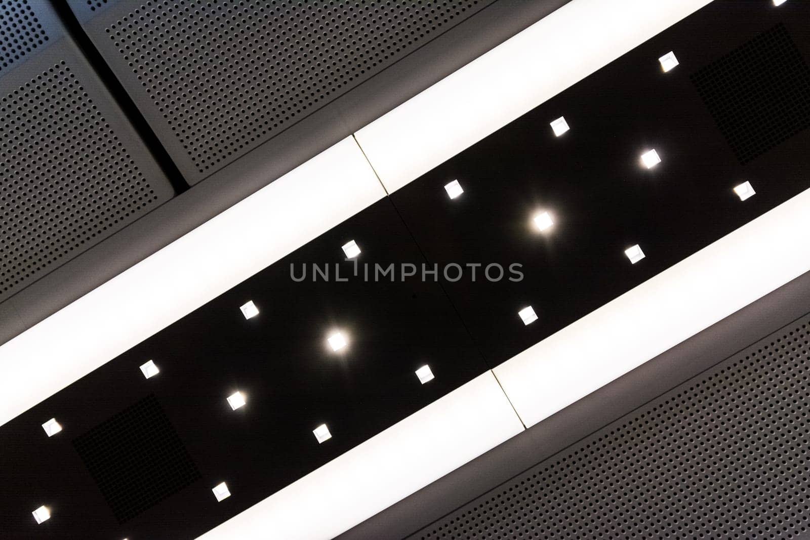 Abstract Subway Lights Black White Diagonal