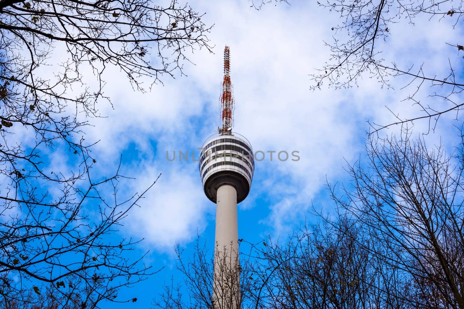Stuttgart TV Tower from Forest Under Perspective Architecture Germany Destintation Tourism