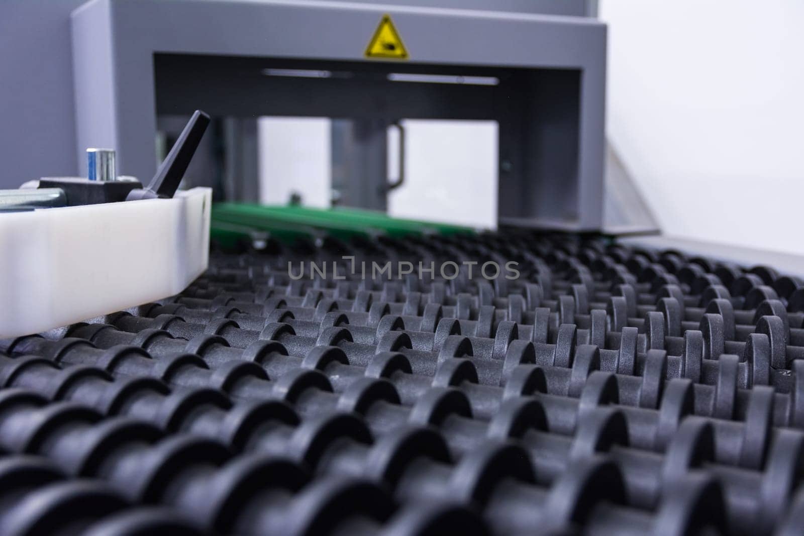 Industrail Transport Rollers Black Machine Factory Production Idle Empty