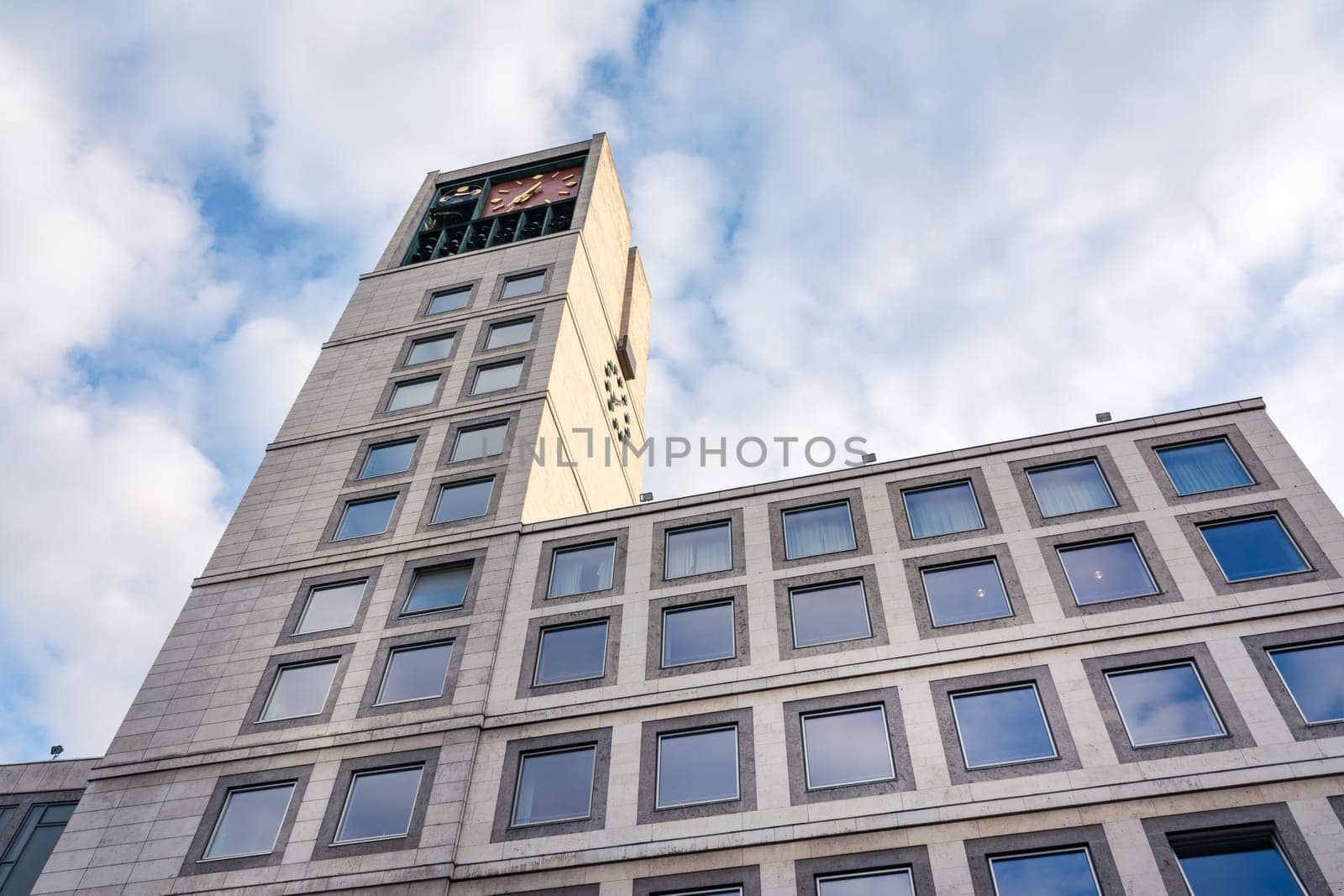 Stuttgart Rathaus City Council Exterior Building Architecture Marketplace from Below Street