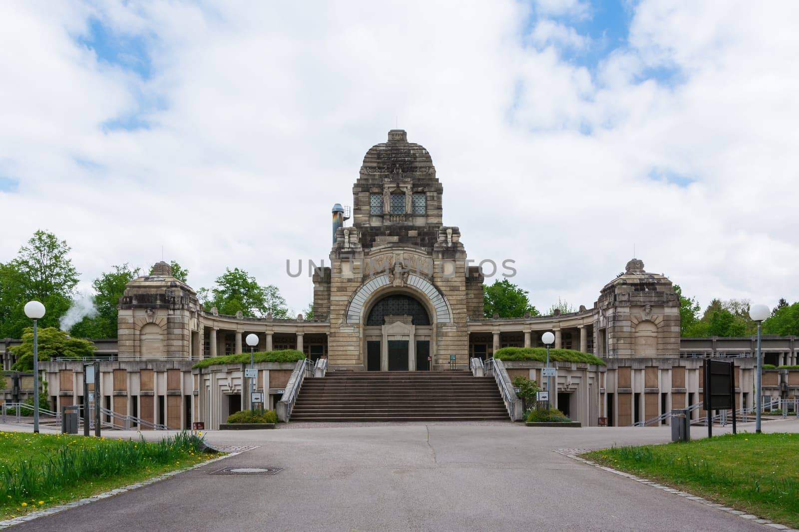 Stuttgart Germany Pragfriedhof Cemetery Feierhalle Architecture Destination Location Building European