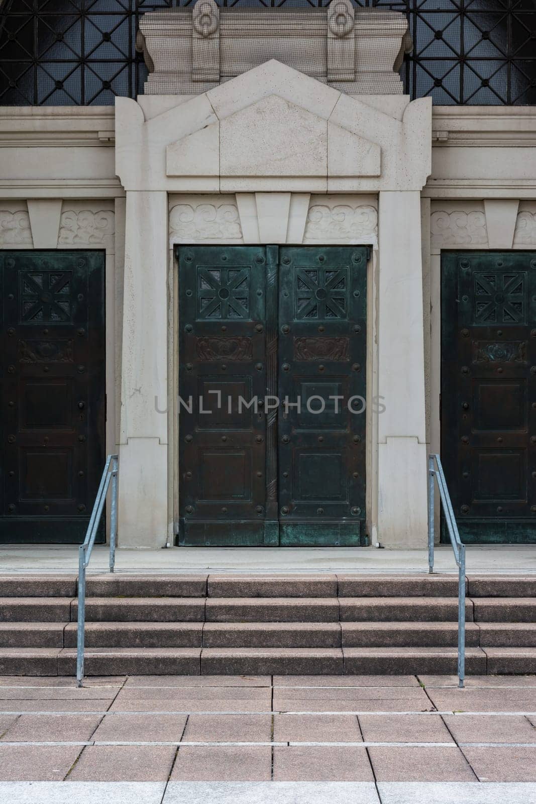 Old Antique Metal Door Entrance Geometric Architecture Stone Entrance