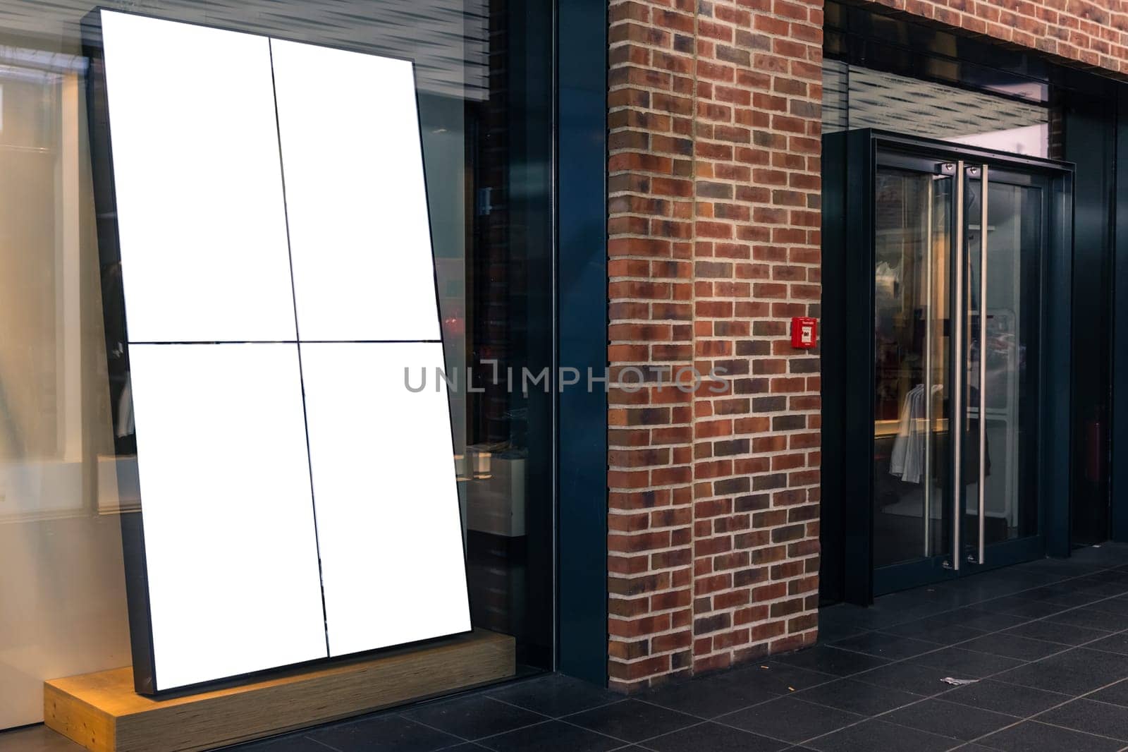 Shop Store Front Window Display Upscale Mall Mockup White Isolated Advertisement Blank