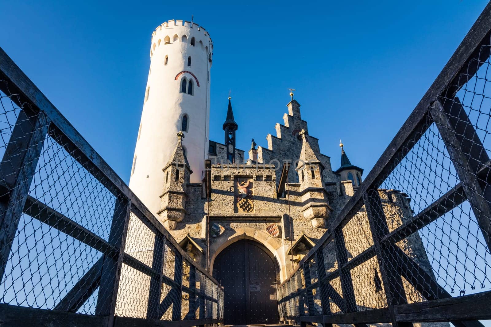 Schloss Lichtenstein Castle Germany Baden-Wuerttemberg Swabian Alb Mountain Castle Fairy Tale Landscape Fortress European Travel Destination Architecture