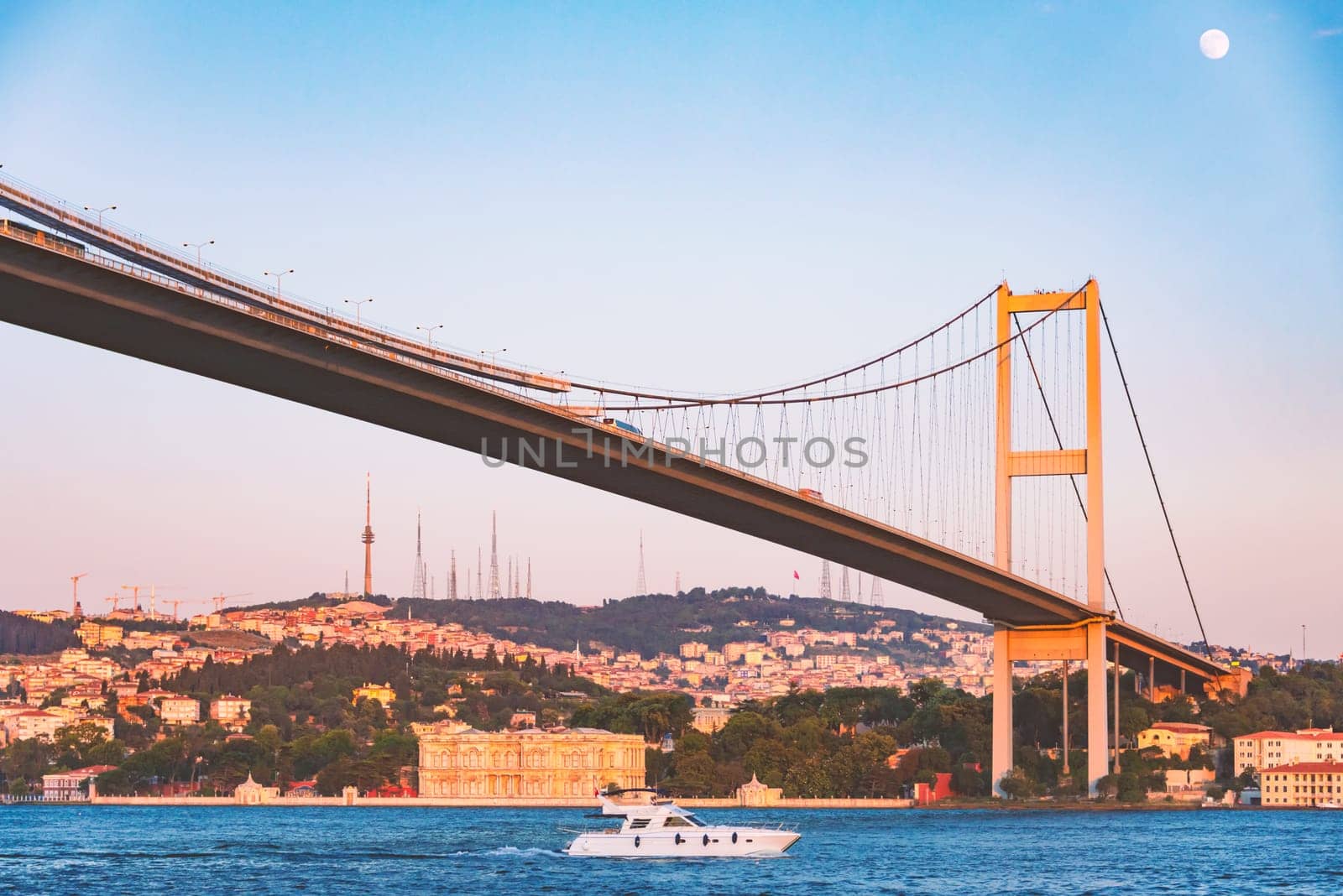 The Bosphorus Bridge known officially as the 15 July Martyrs Bridge is one of the three suspension bridges spanning the Bosphorus strait in Istanbul, Turkey.