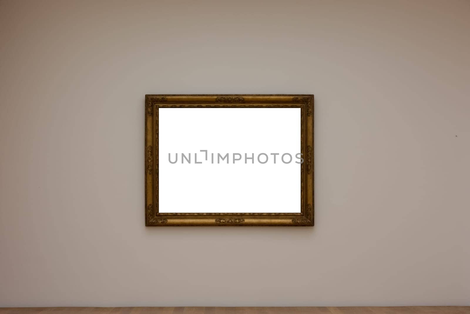 Blank White Art Gallery Frame Picture Wall White Contemporary Modern Rectangular Shape Isolated Empty