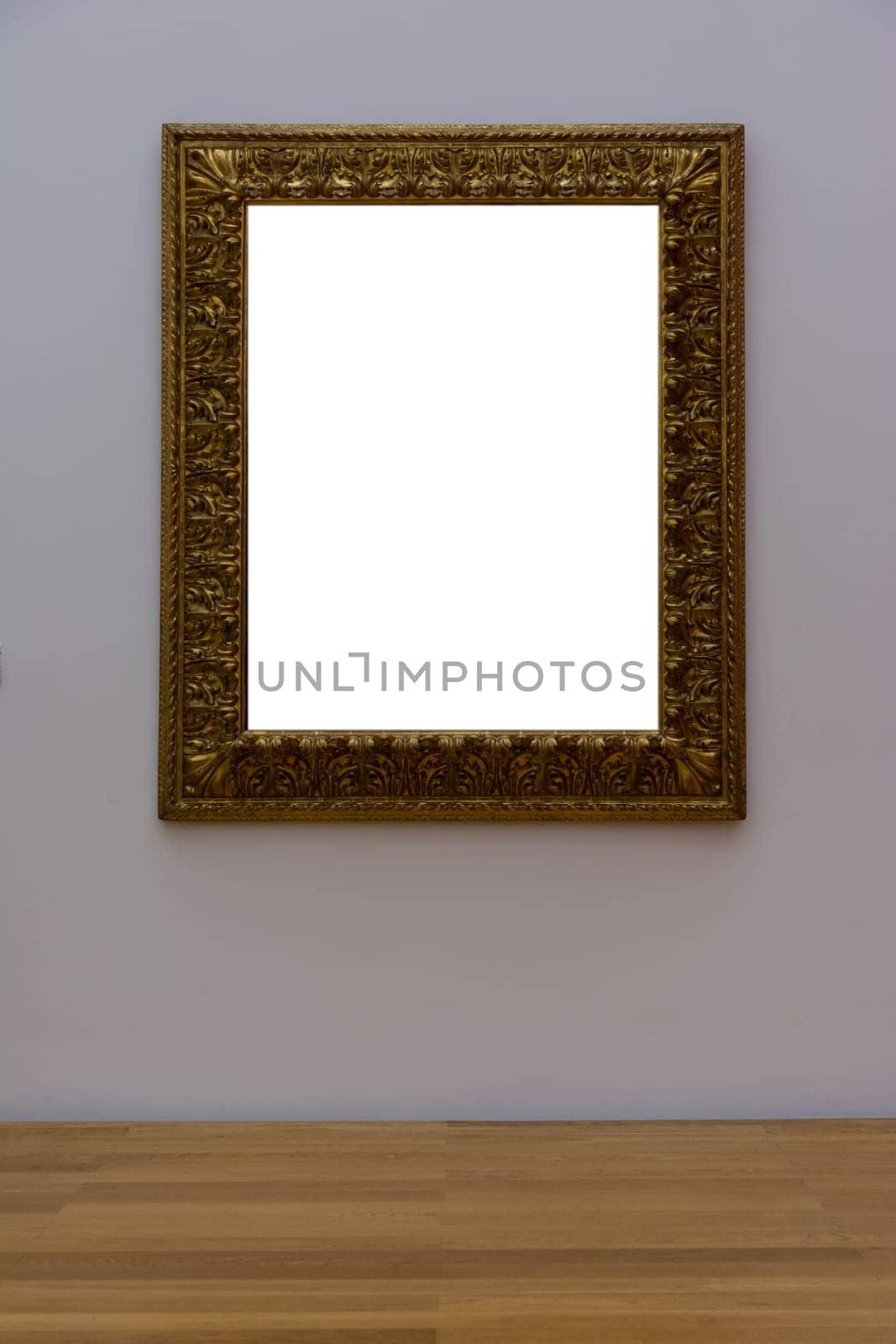 Blank White Art Gallery Frame Picture Wall White Contemporary Modern Rectangular Shape Isolated Empty