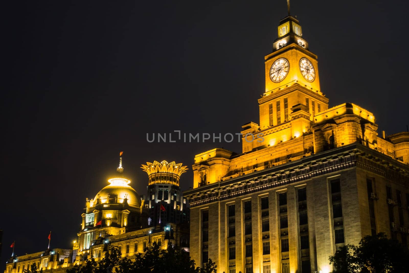 Night Scene of the Buildings in Shanghai,China April 2018