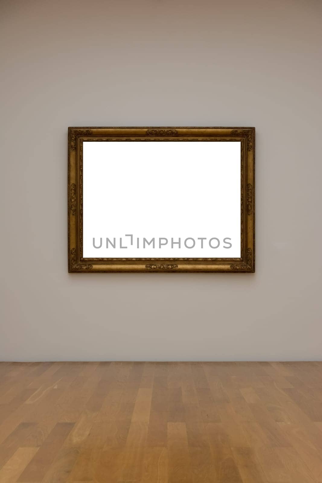 Blank White Art Gallery Frame Picture Wall White Contemporary Modern Rectangular Shape Isolated Empty