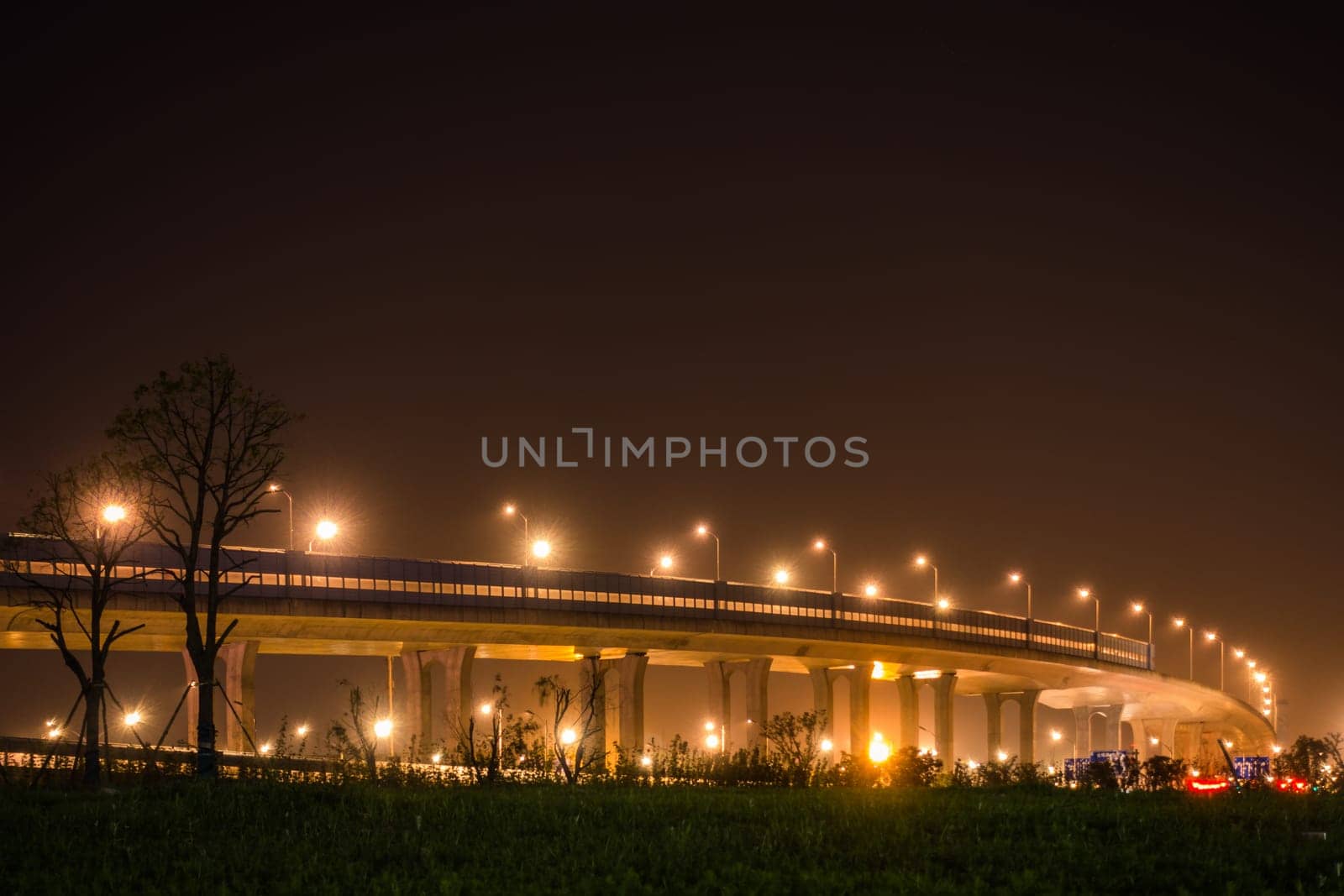 Night Scene of City Overpass in Xi'an, China