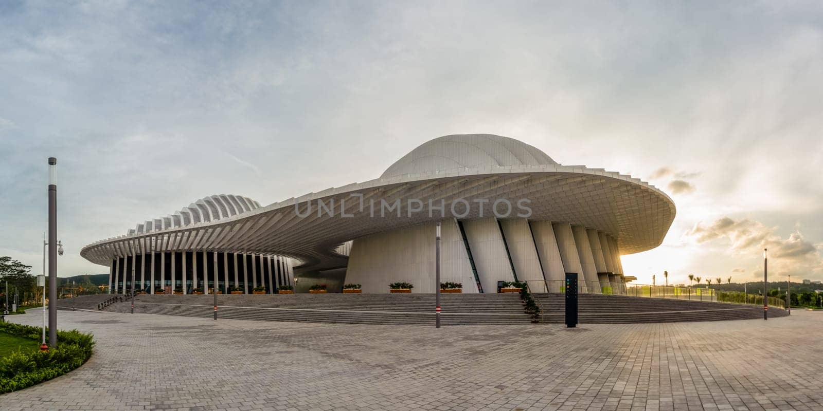 Nanning City Library Architecture Sunset