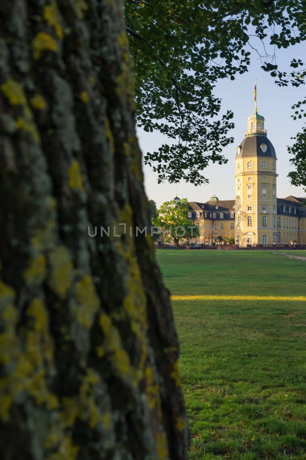 North Side of Karlsruhe Palace Castle Schloss in Germany Blauer Strahl Architecture
