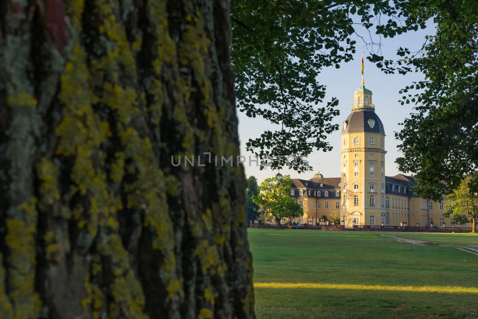 North Side of Karlsruhe Palace Castle Schloss in Germany Blauer Strahl Architecture