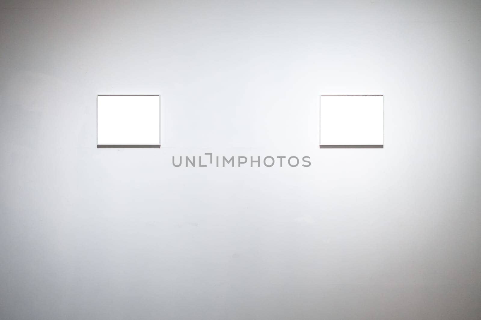 Art Gallery Museum Blank Frame Exhibition White Clipping Path Isolated