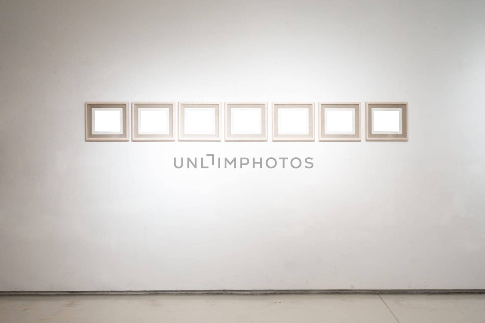 Art Gallery Museum Blank Frame Exhibition White Clipping Path Isolated