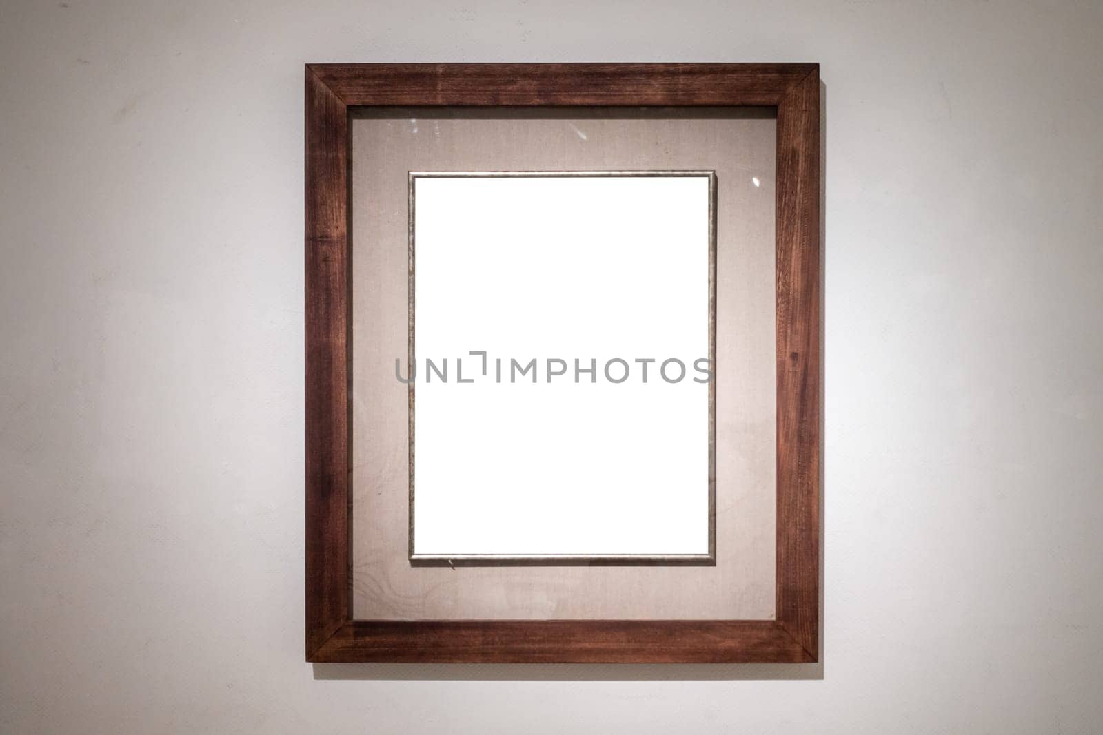 Art Gallery Museum Blank Frame Exhibition White Clipping Path Isolated