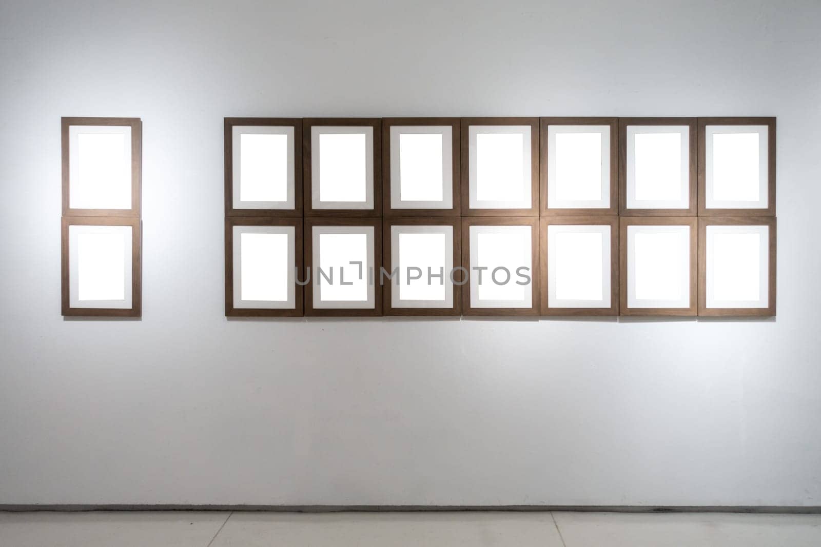 Art Gallery Museum Blank Frame Exhibition White Clipping Path Isolated