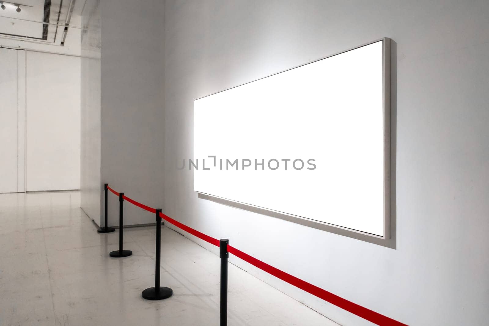 Art Gallery Museum Blank Frame Exhibition White Clipping Path Isolated