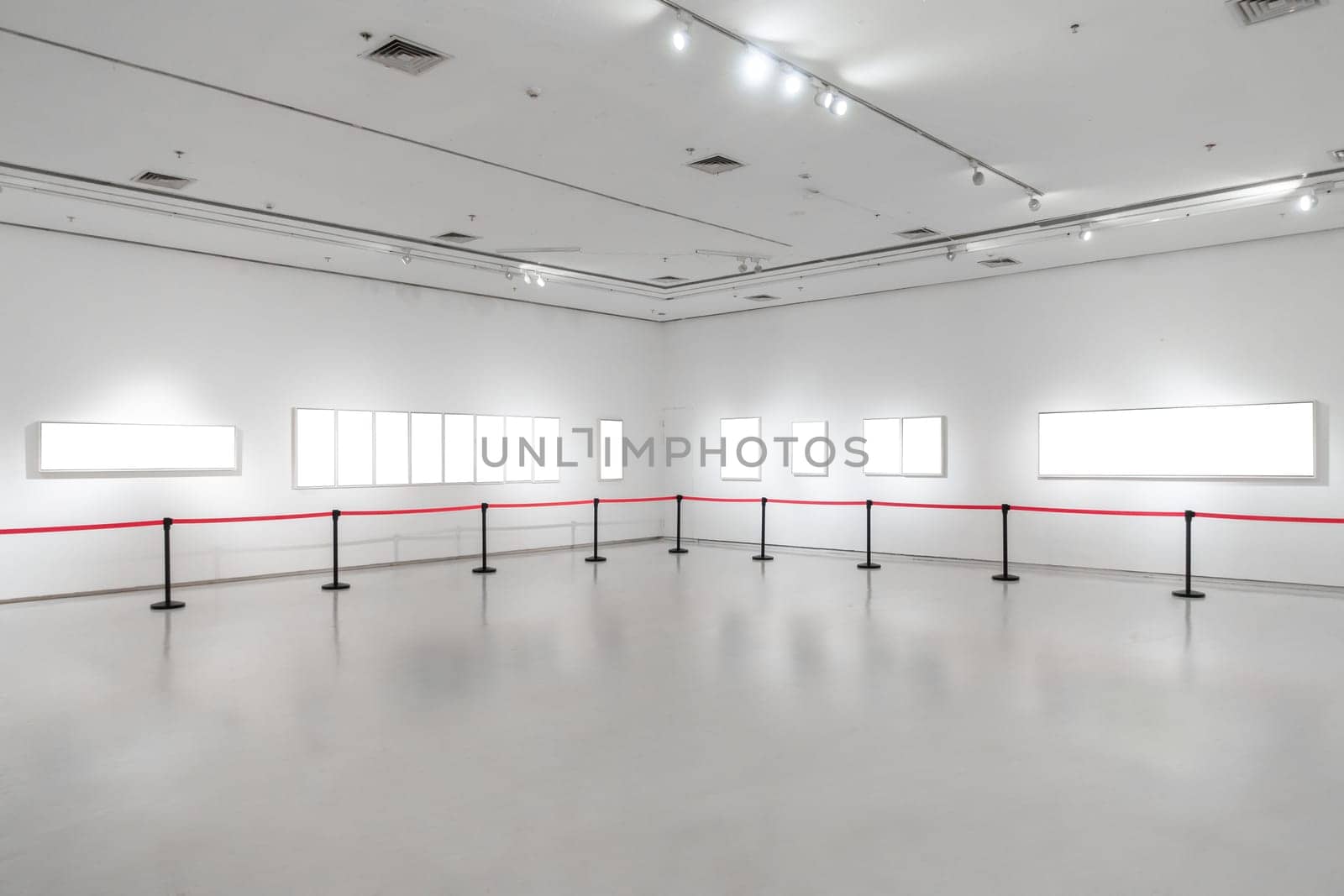 Art Gallery Museum Blank Frame Exhibition White Clipping Path Isolated