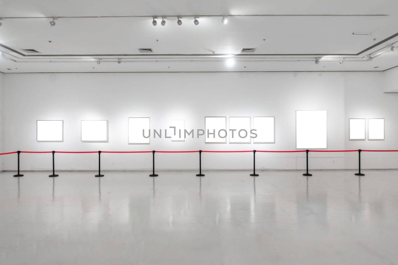 Art Gallery Museum Blank Frame Exhibition White Clipping Path Isolated
