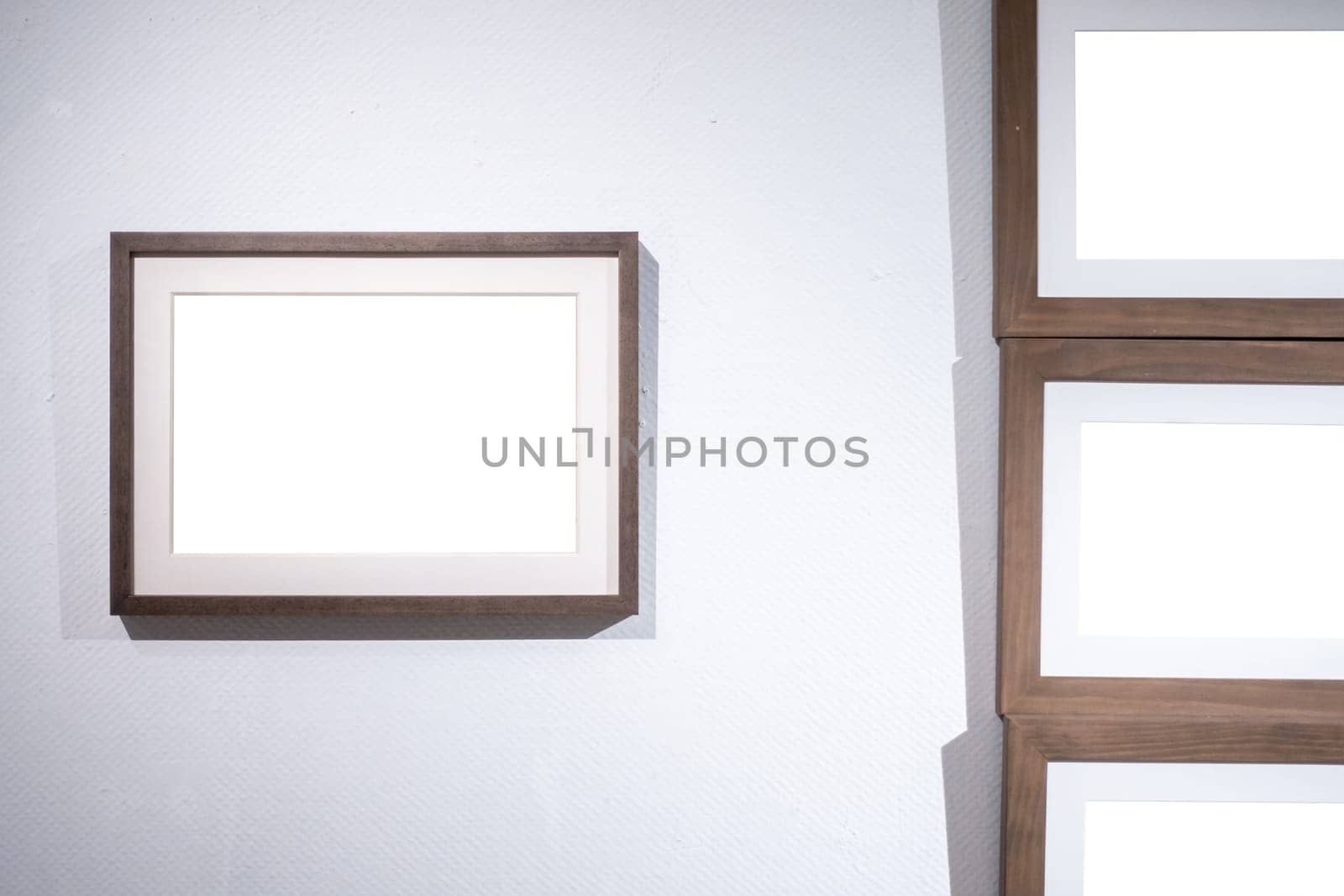 Art Gallery Museum Blank Frame Exhibition White Clipping Path Isolated