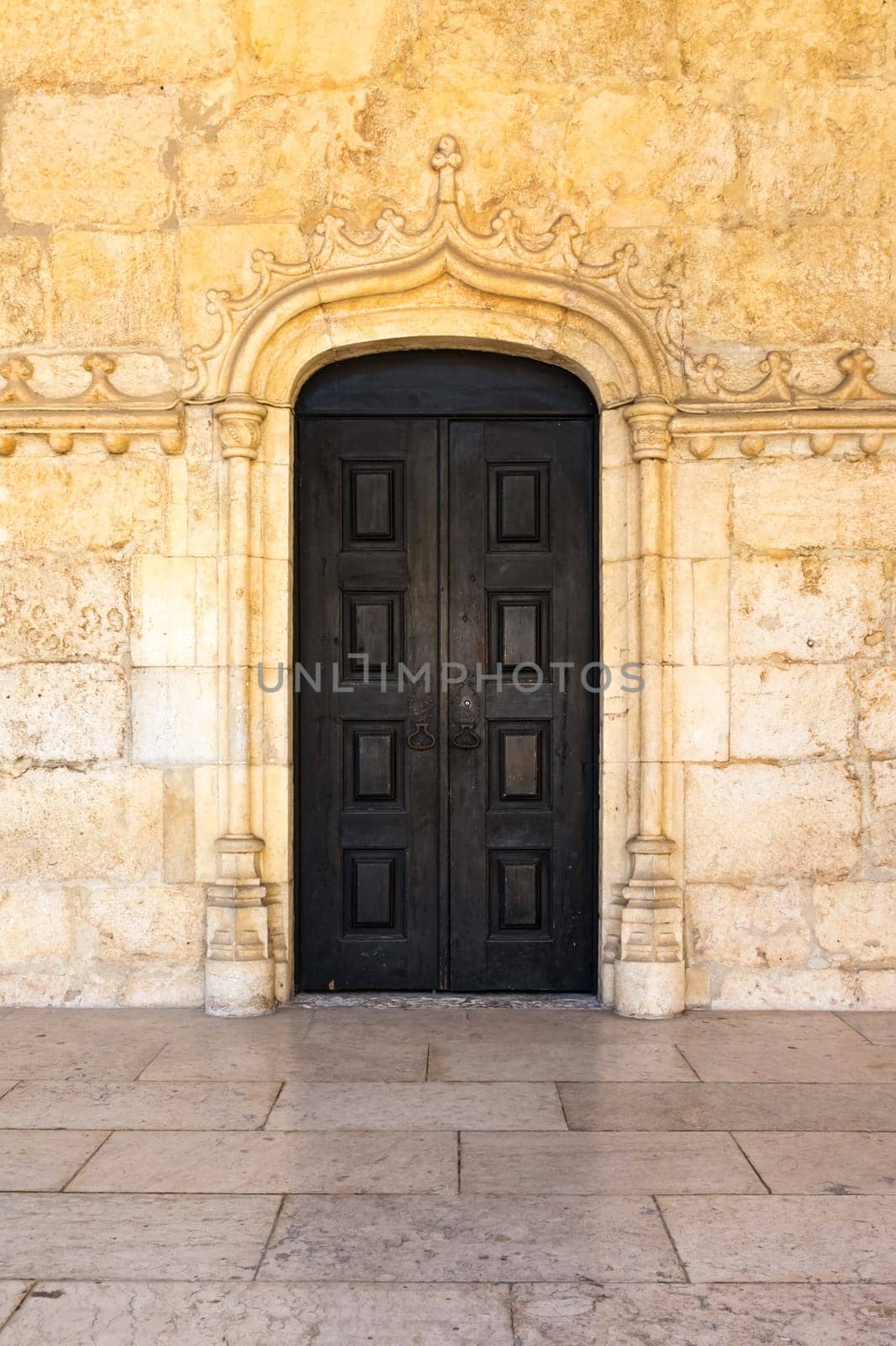 Medieval Portuguese Door Black Closeup Architectural Feature Warm Temperature