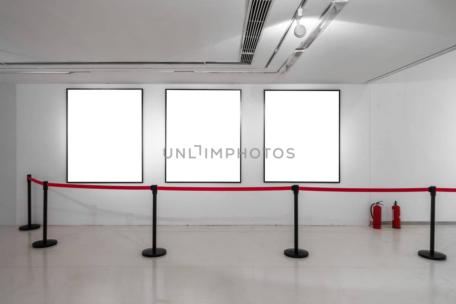 Art Gallery Museum Blank Frame Exhibition White Clipping Path Isolated