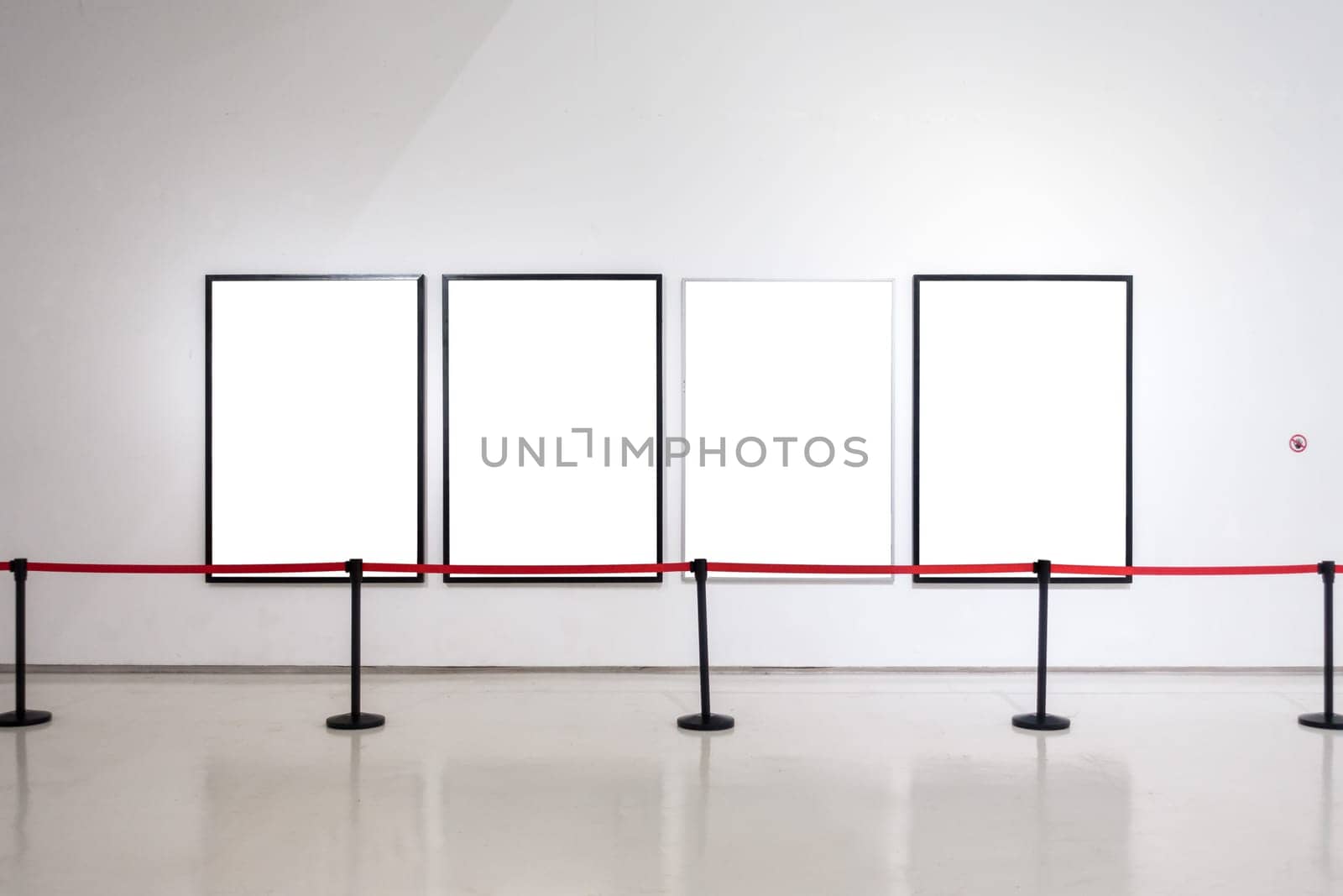 Art Gallery Museum Blank Frame Exhibition White Clipping Path Isolated