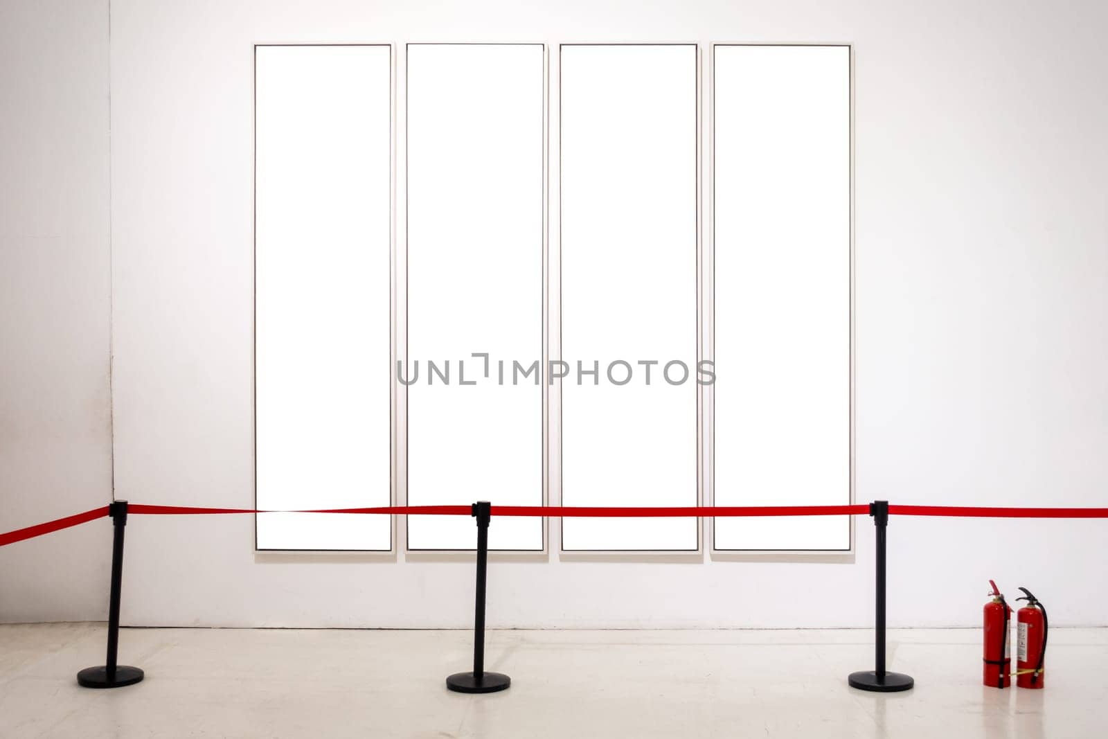 Art Gallery Museum Blank Frame Exhibition White Clipping Path Isolated