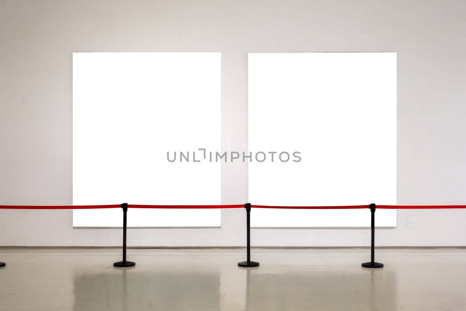Art Gallery Museum Blank Frame Exhibition White Clipping Path Isolated