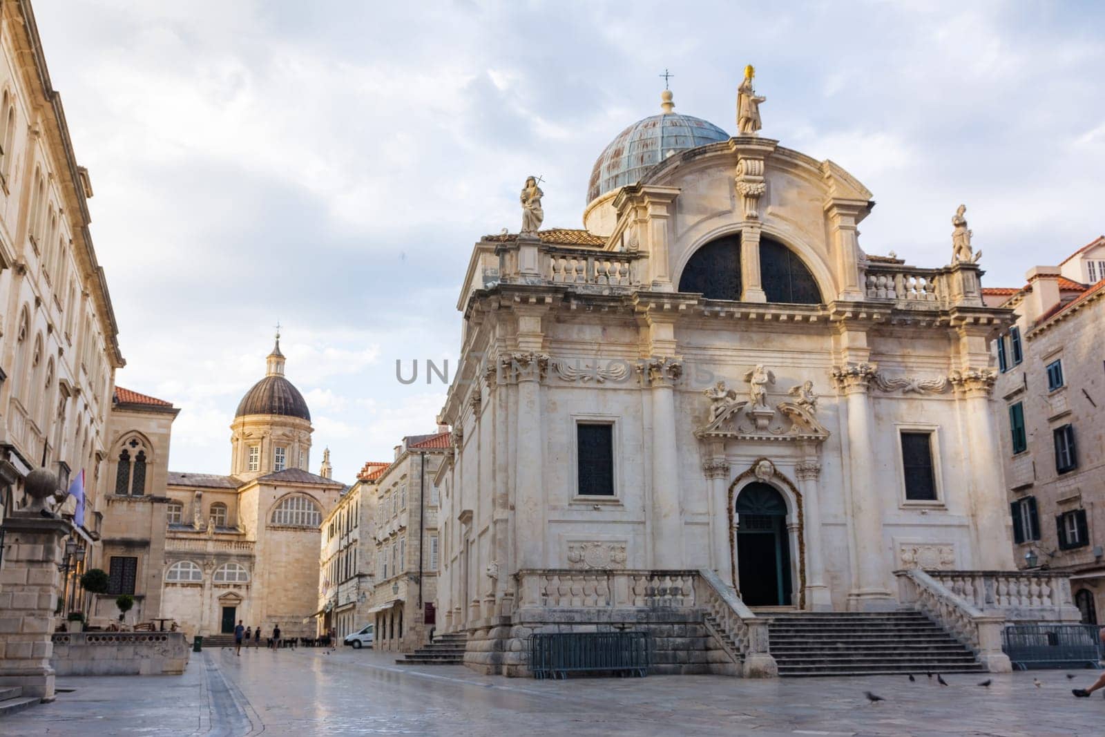 Morning Sun over Stradun Street Dubrovnik Croatia City Center Old Town Views