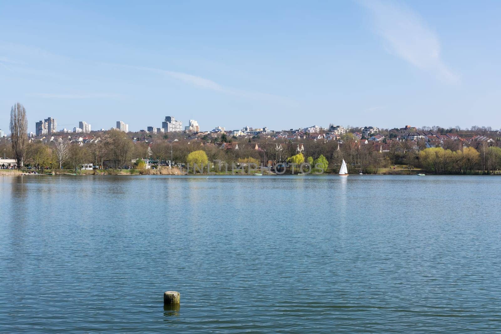 Autumn Daytime Sunny Lake Max Eyth See Outdoors Stuttgart Germany Destination Nature Outdoors