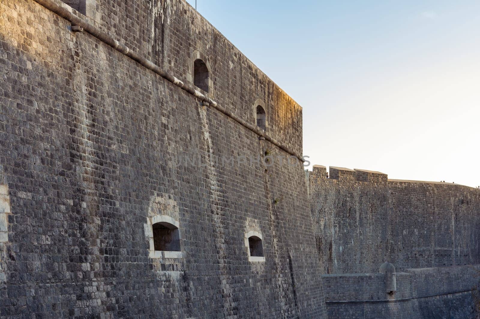 Beautiful Outer Fortress Walls of Dubrovnik Croatia Cityscape Detail European Vacation Destination Sightseeing