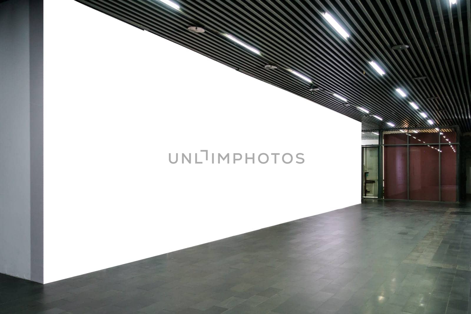Billboard Underground Wall Mural Blank Isolated White Clipping Path