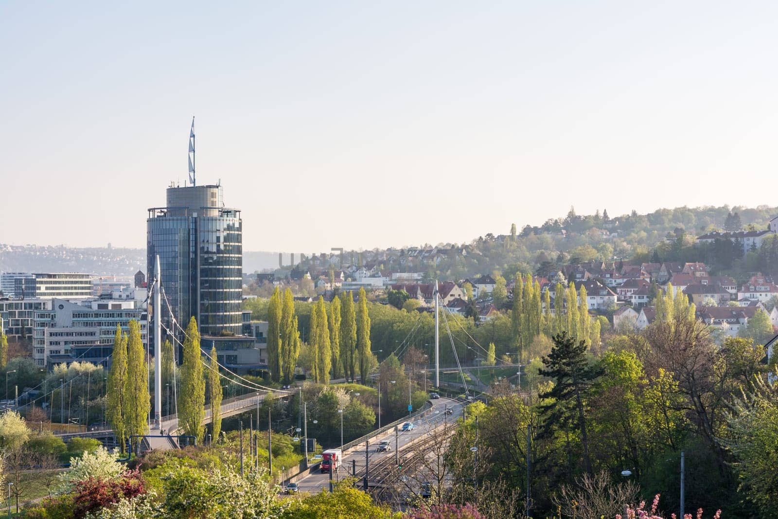 Stuttgart Landscape Loewentor Kessel Aerial Beautiful European City Germany