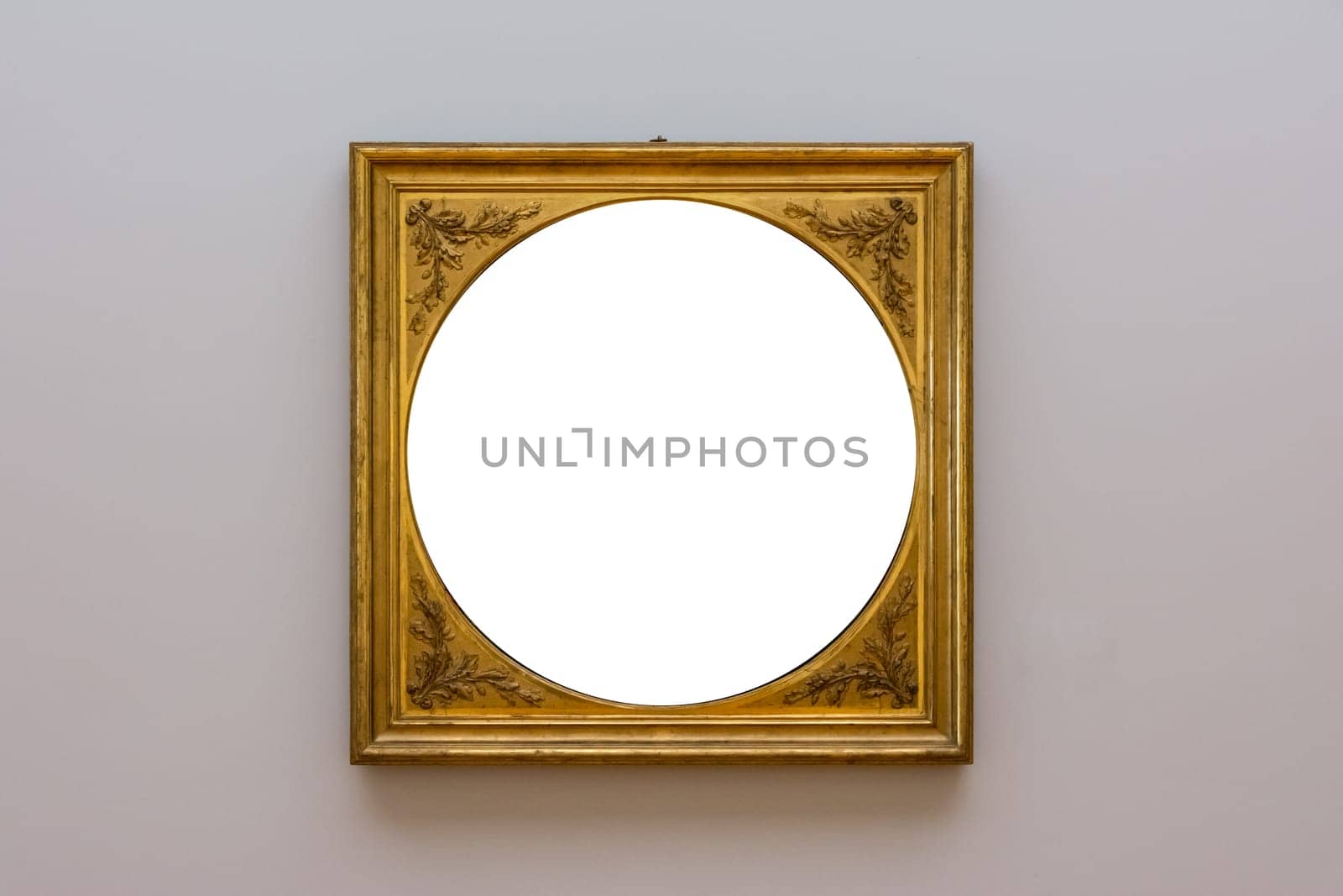 Blank White Art Gallery Frame Picture Wall White Contemporary Modern Rectangular Shape Isolated Empty