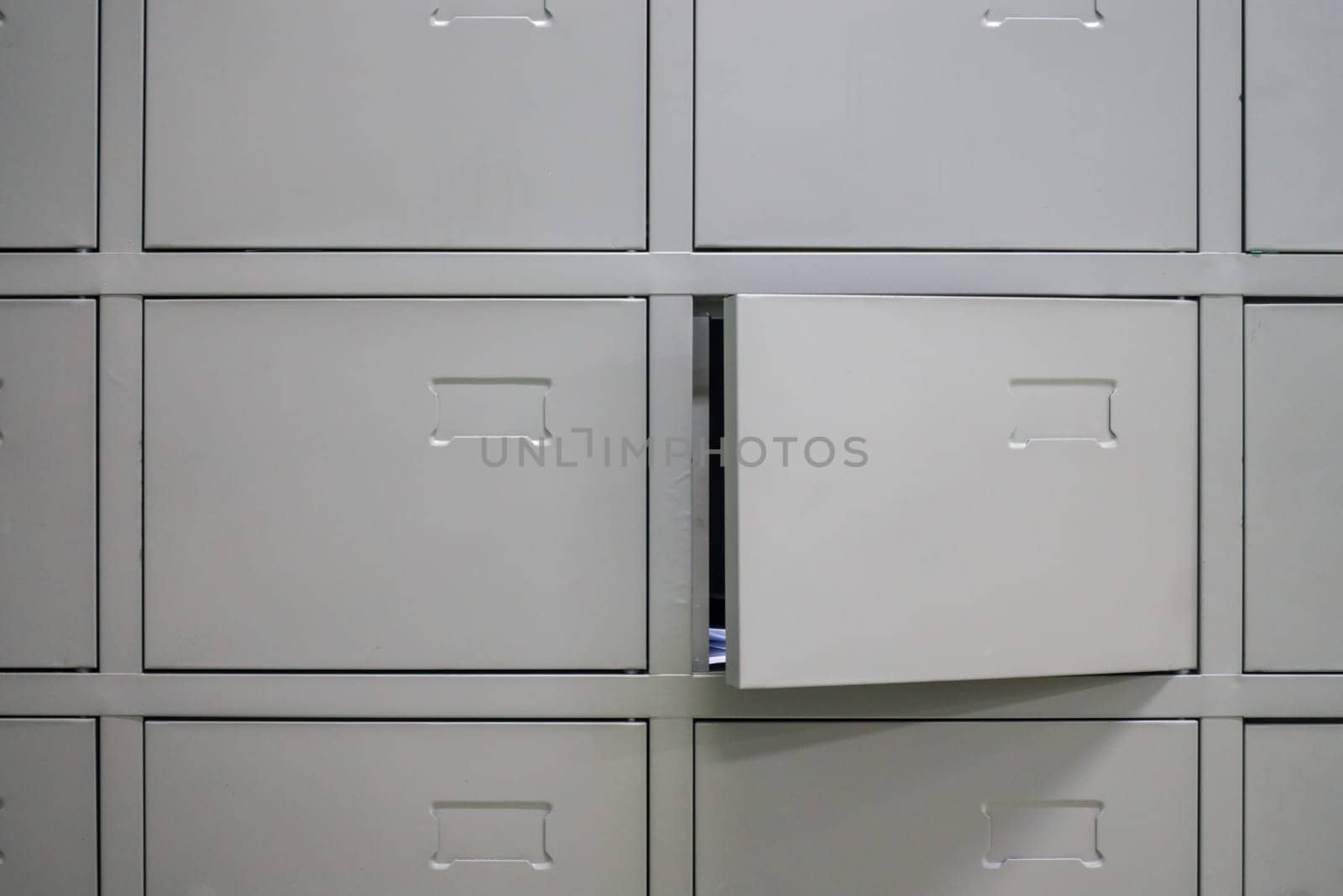Blank Metal File Cabinets Open Wall