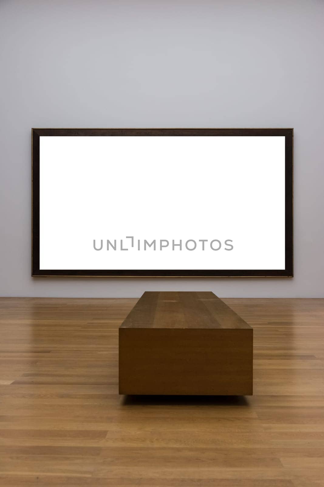 Blank White Art Gallery Frame Picture Wall White Contemporary Modern Rectangular Shape Isolated Empty