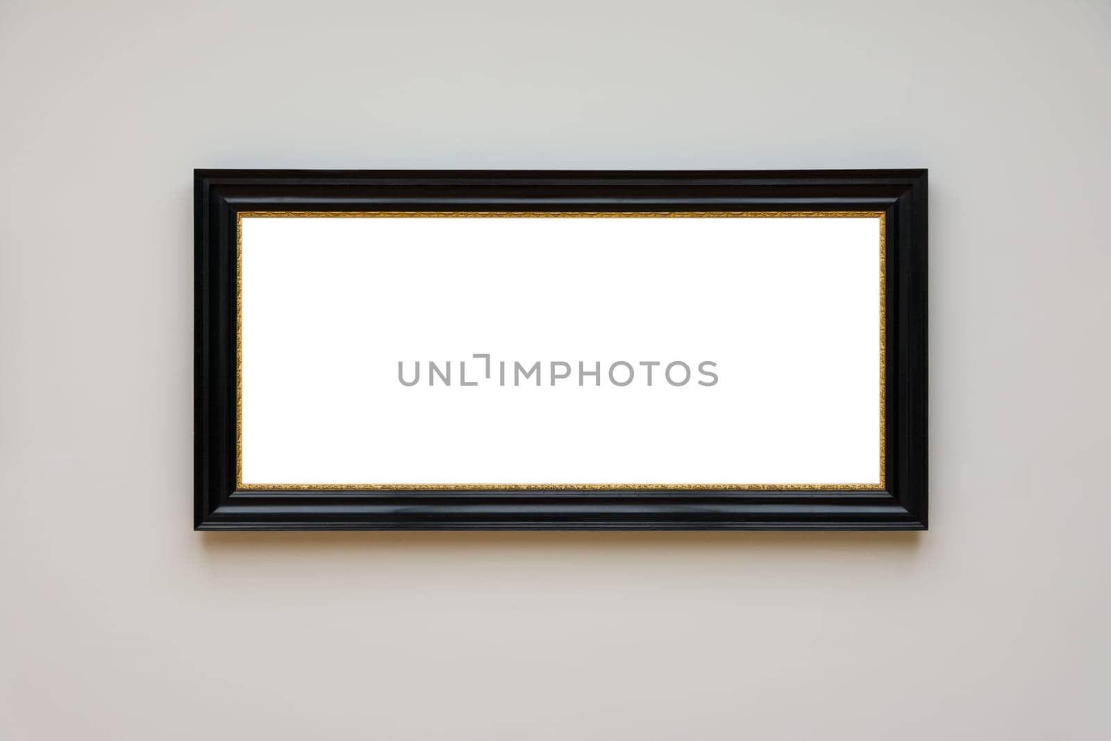 Blank White Art Gallery Frame Picture Wall White Contemporary Modern Rectangular Shape Isolated Empty