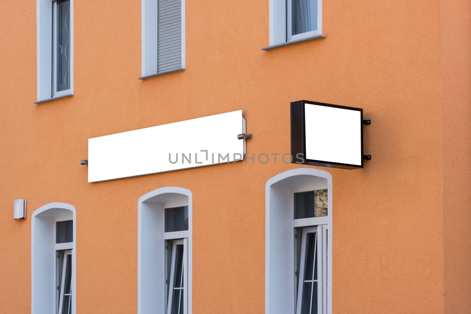 Blank Restaurant Sign Large Billboard Banner Building Corner