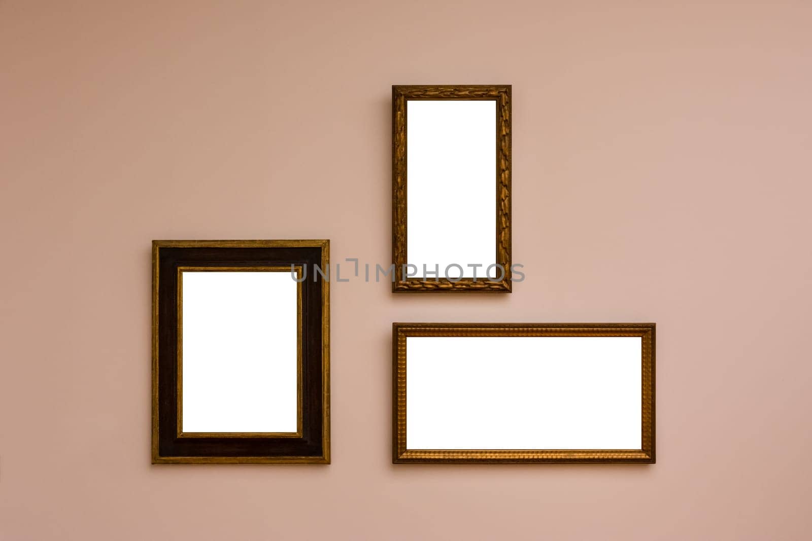 Blank White Art Gallery Frame Picture Wall White Contemporary Modern Rectangular Shape Isolated Empty