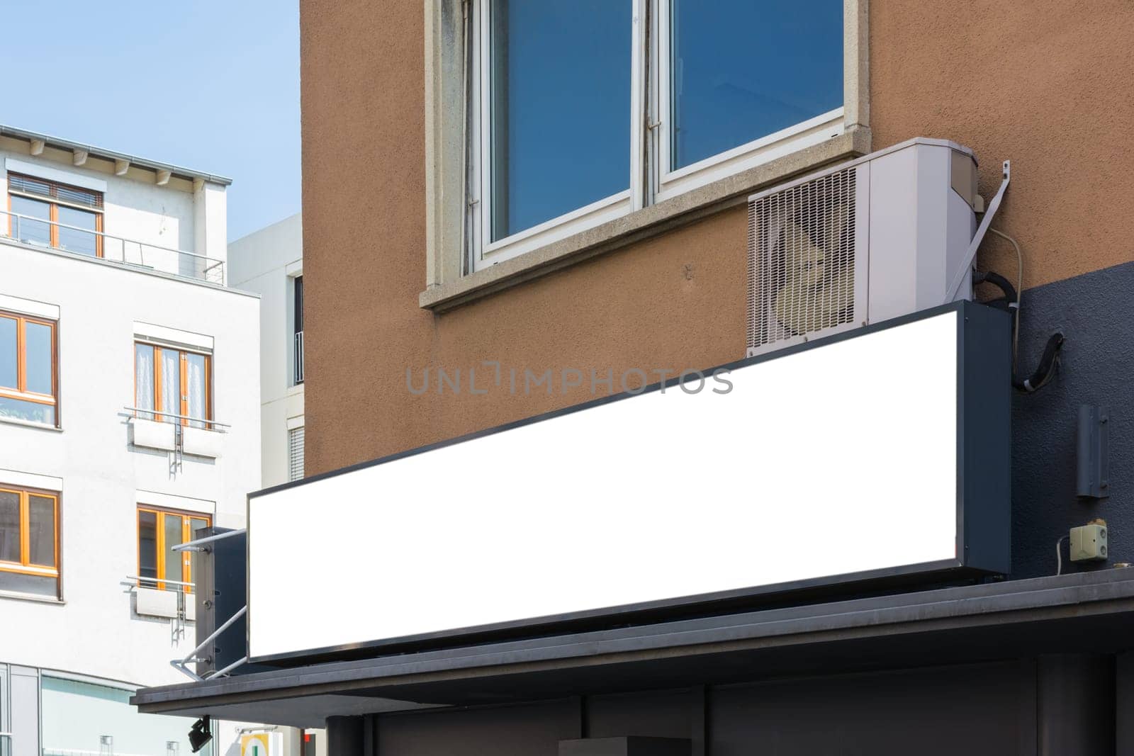 Blank Restaurant Sign Large Billboard Banner Building Corner