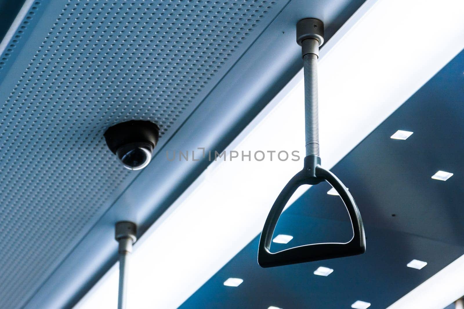 Train Interior Handle Subway Empty Grab Holding Ceiling Urban