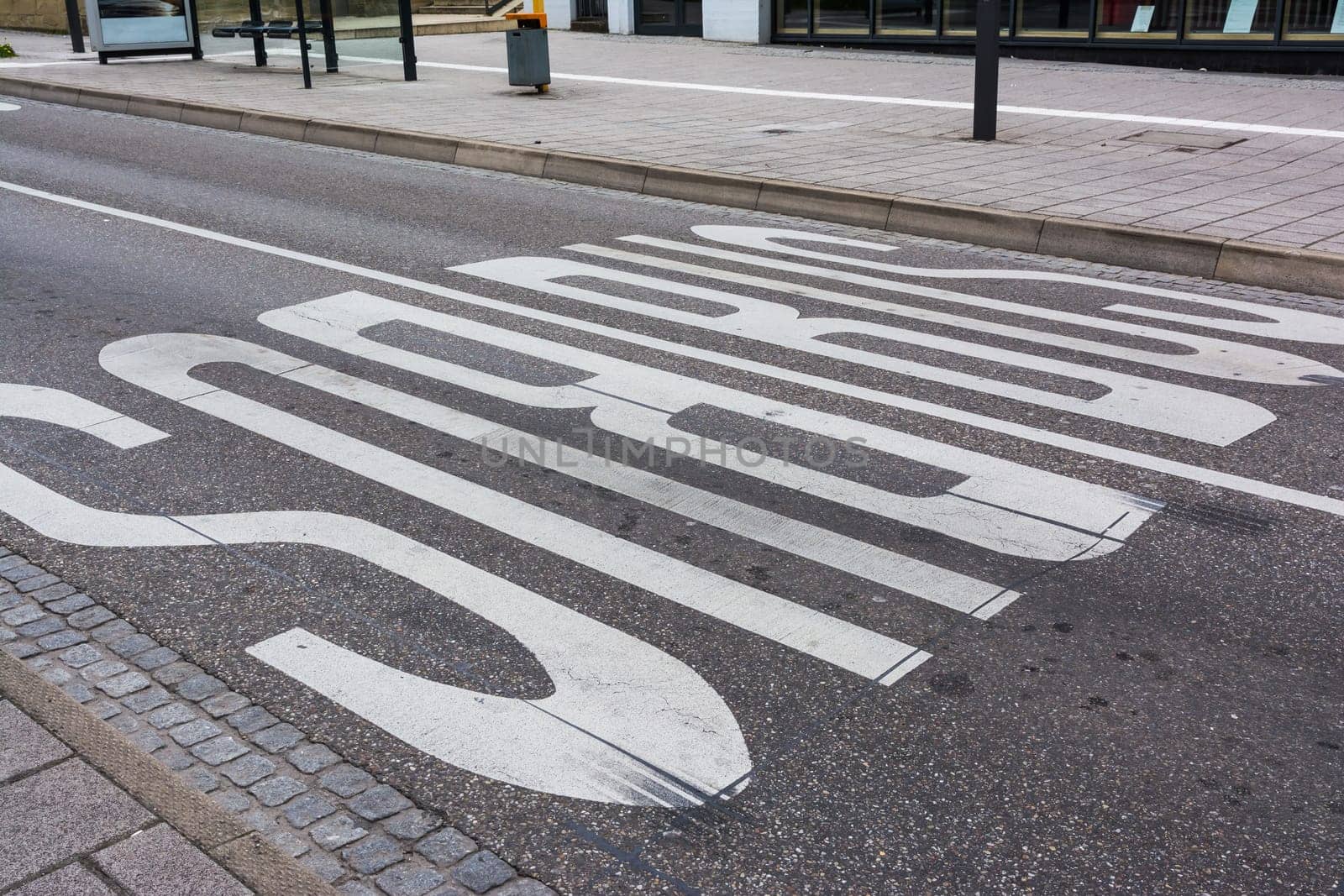 Bus Safety Markings Road Painted Lines Lanes Public Transportation City Urban