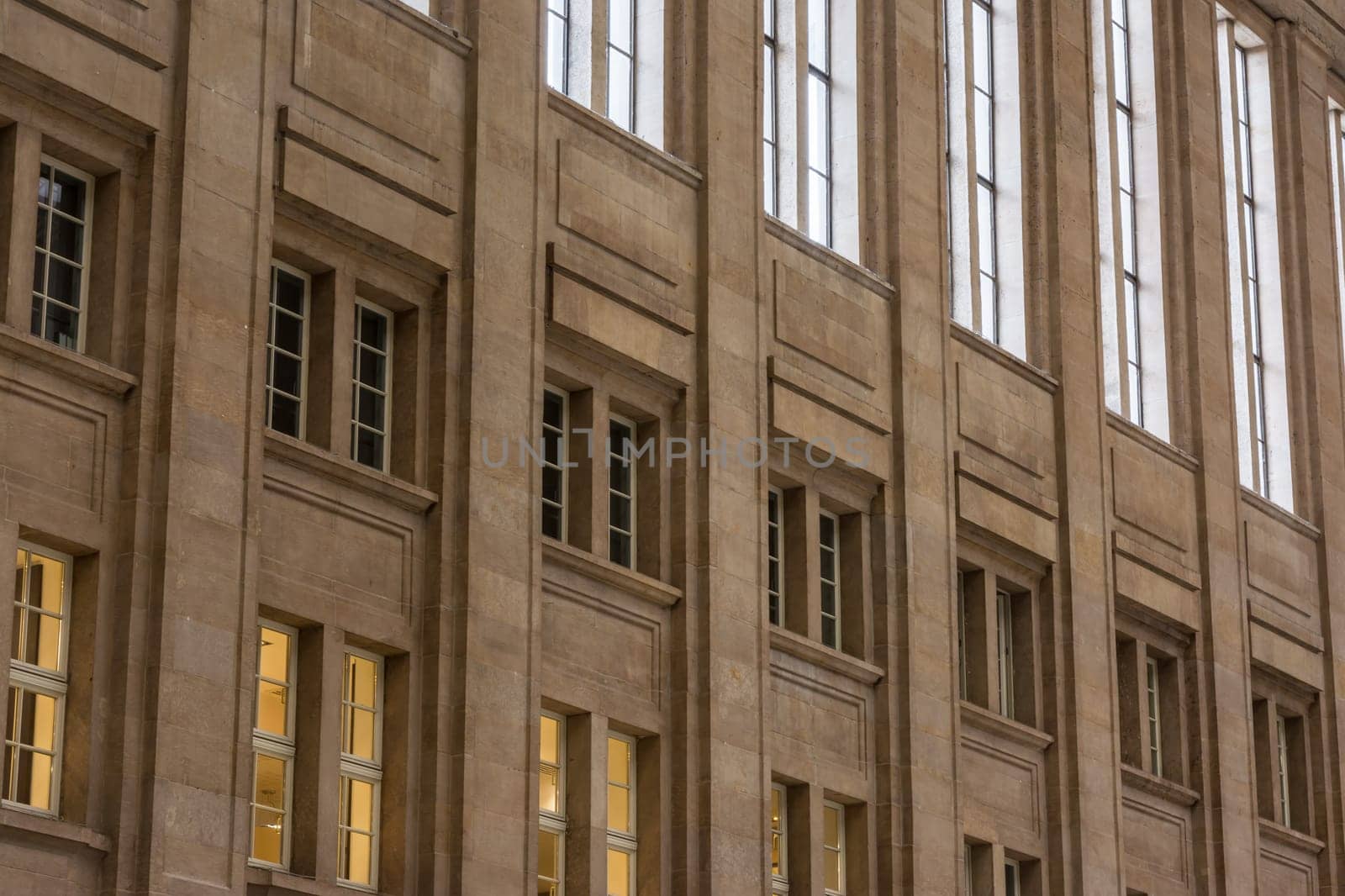 Stone Wall Facade Indoors Architecture Decoration Glass Closeup Texture Design Rows Windows