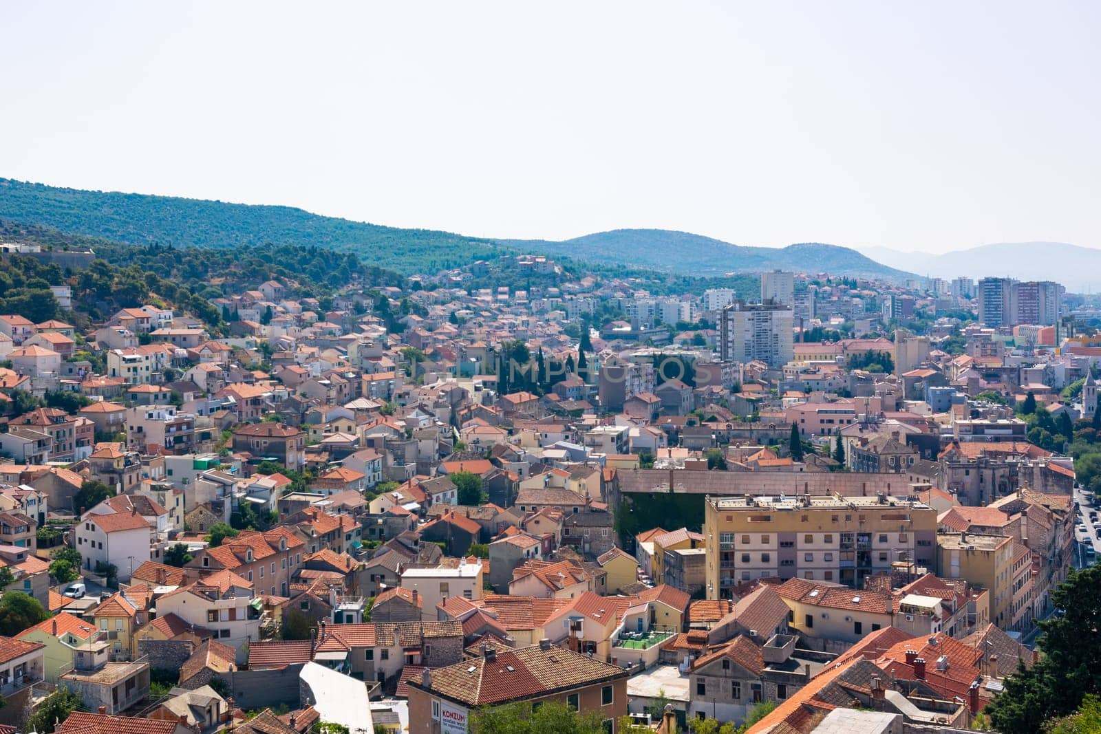 Sibenik Croatia European Vacation Destination City Landscape Ocean Summer Sightseeing