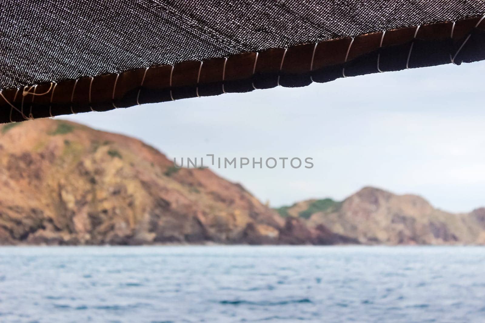 Shade Net Beach Blurry Landscape Sun Ocean Looking Out