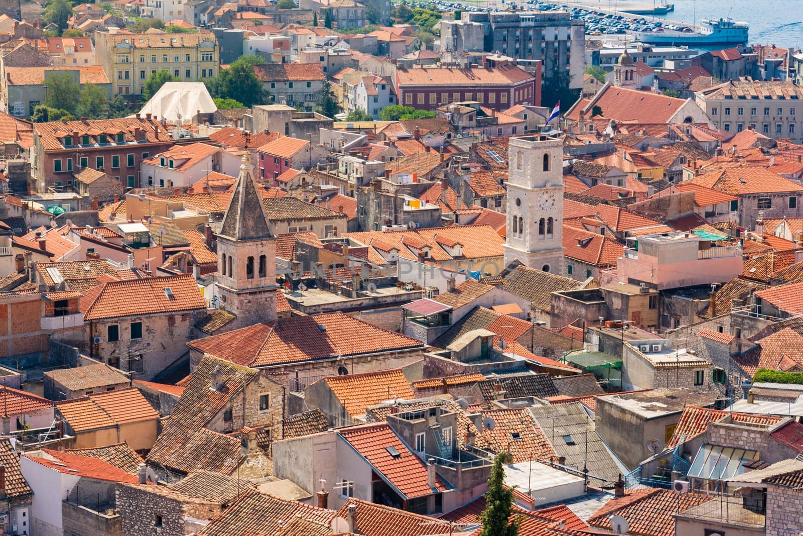 Sibenik Croatia European Vacation Destination City Landscape Ocean Summer Sightseeing
