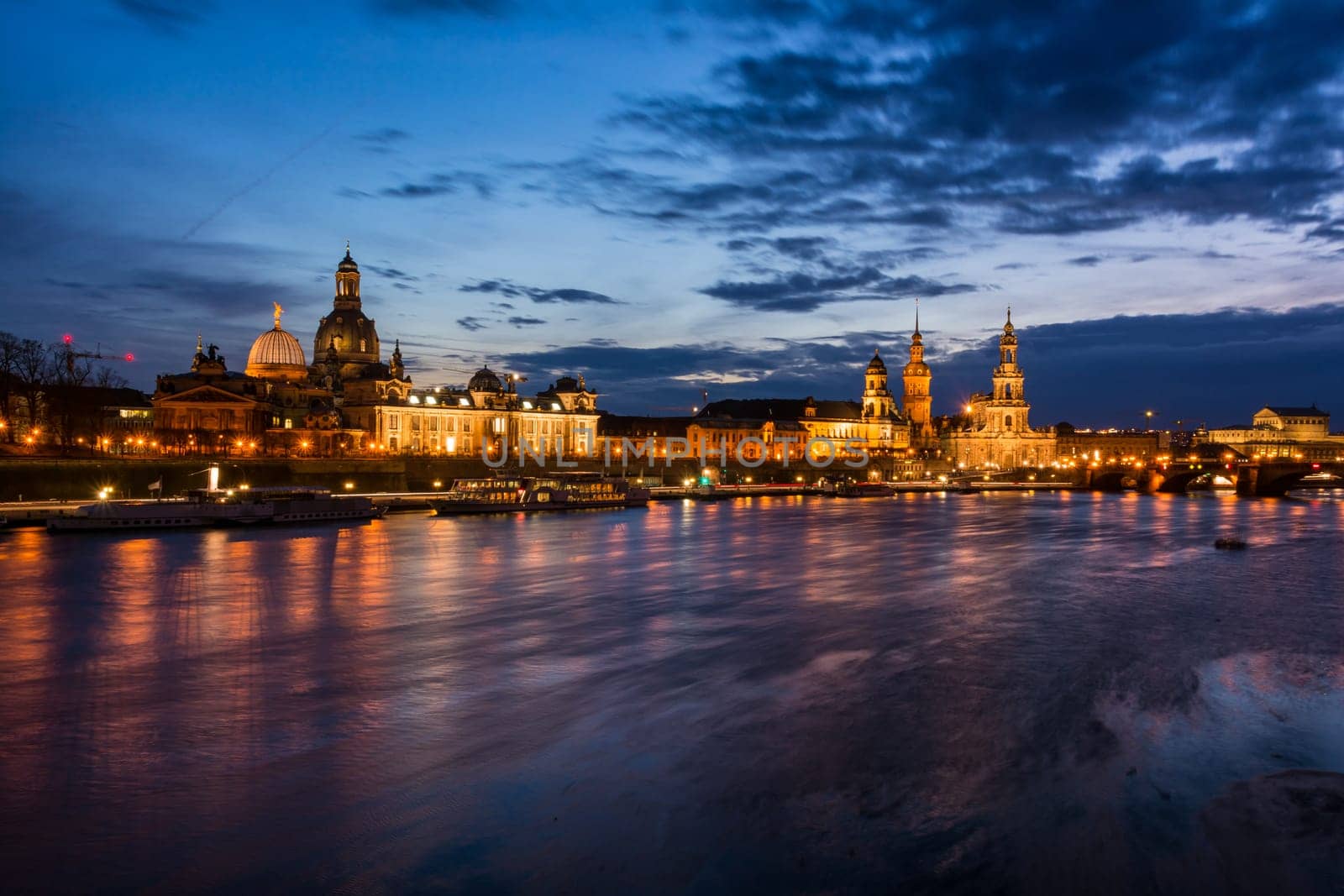 Dresden Germany Europe Cityscape Landscape River Bridge Elbe Sunrise Sunset Outdoors Beautiful Tourism Travel