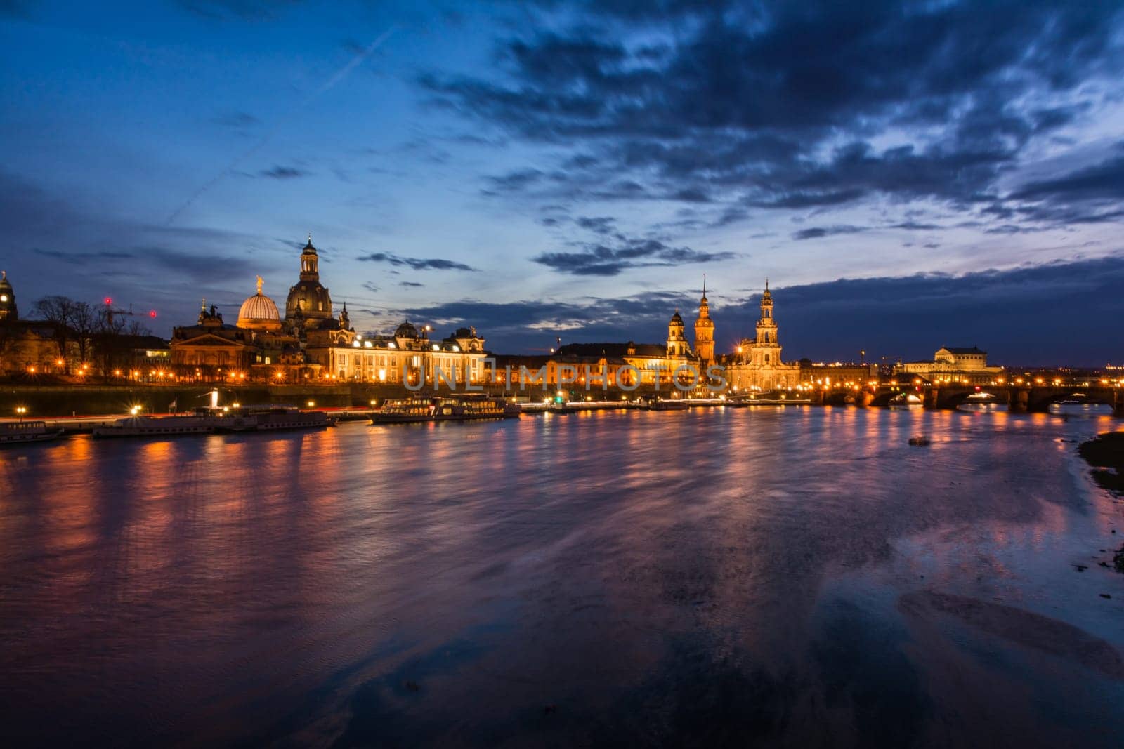 Dresden Germany Europe Cityscape Landscape River Bridge Elbe Sunrise Sunset Outdoors Beautiful Tourism Travel